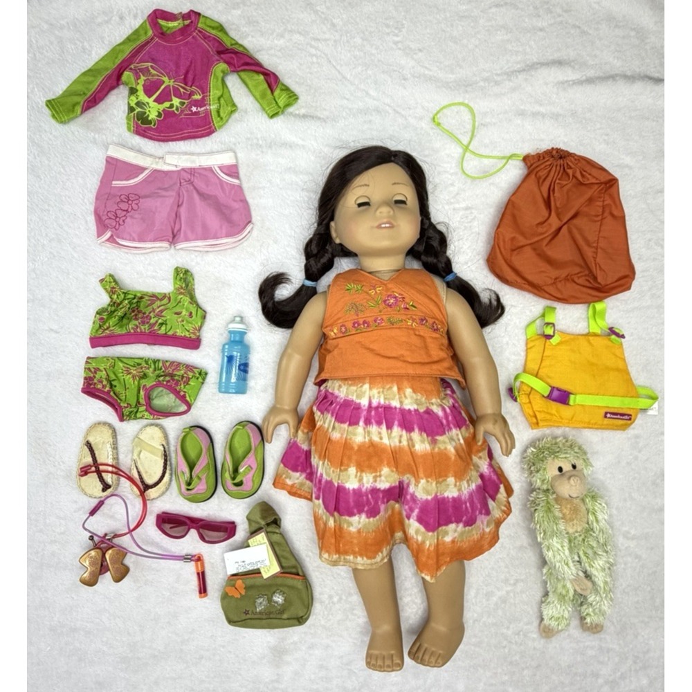 Jess McConnell American Girl Doll Outfit Swimsuit Shoes Set 20+ Pcs 2008 EUC
